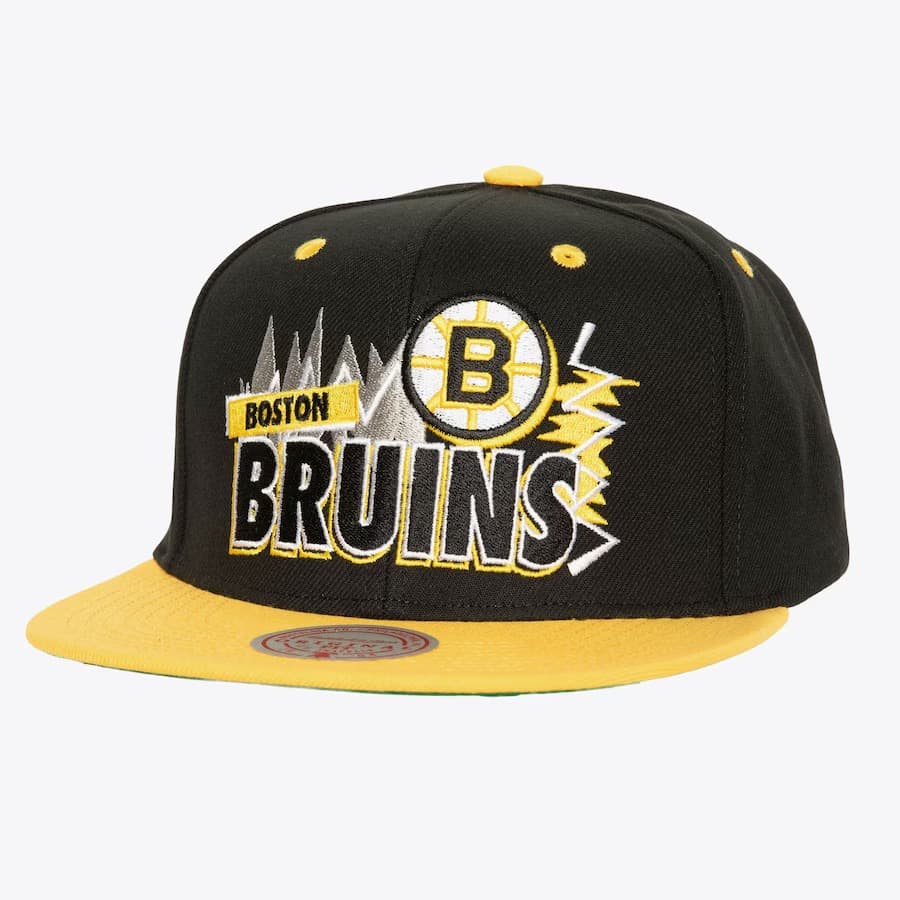 Бейсболка Mitchell & Ness Black Boston Bruins Buzz Vintage Snapback Hat
