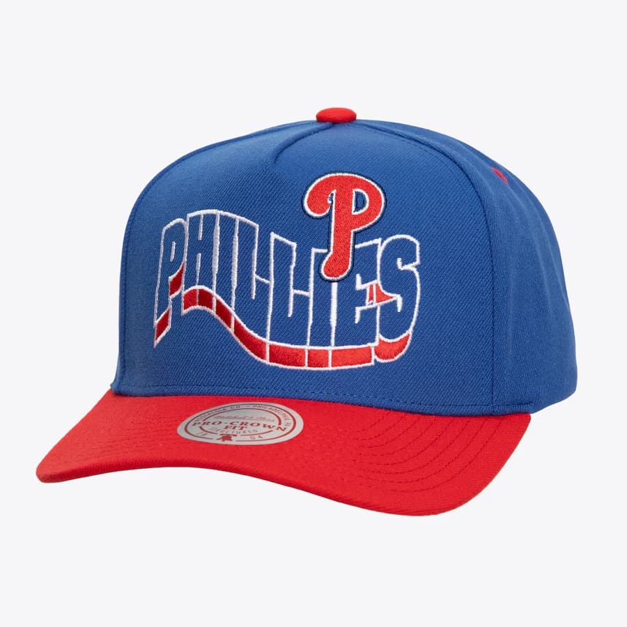 Бейсболка Mitchell & Ness Royal Philadelphia Phillies Wavy Pro Crown Snapback Hat