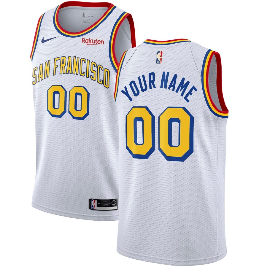 Баскетбольная джерси 2019-20 Warriors Hardwood Classics Custom Swingman White San Francisco Classic Edition