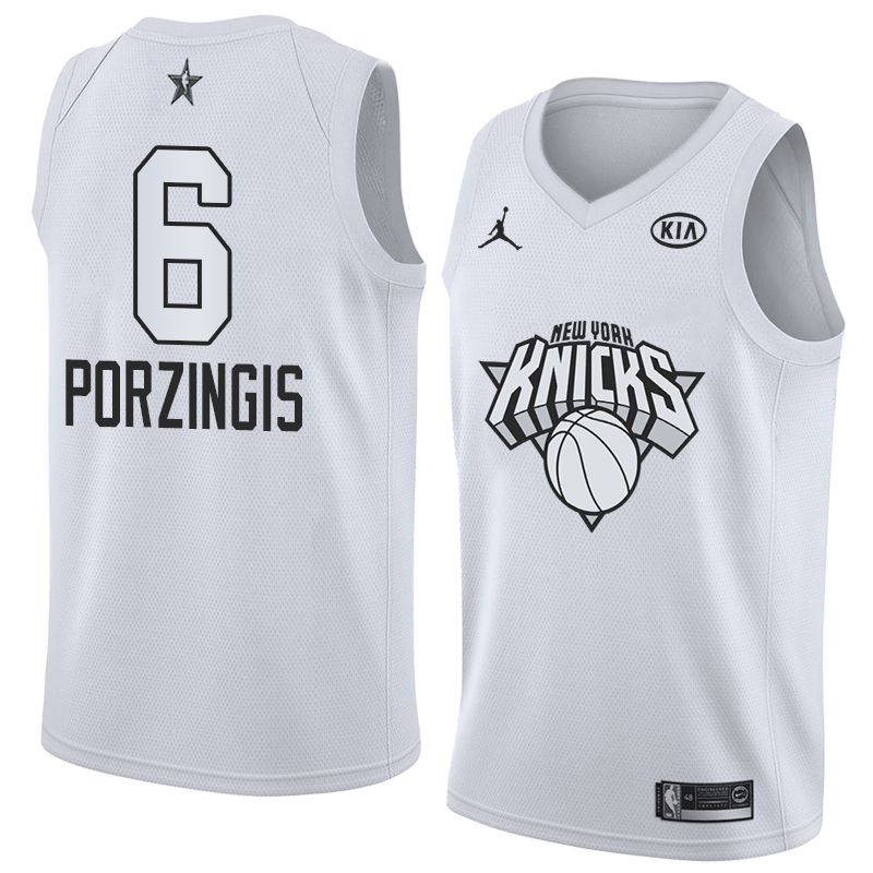 Баскетбольная джерси 2018 All-Star Knicks Kristaps Porzingis #6 White Swingman Jersey