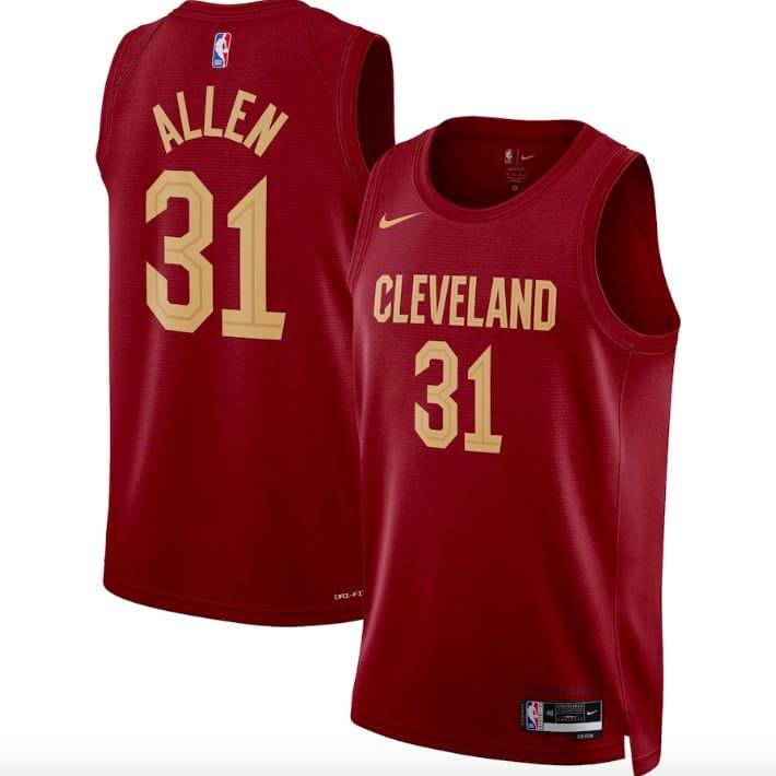 Баскетбольная джерси 2022-23 Cleveland Cavaliers #31 Jarrett Allen Nike Icon Wine Jersey
