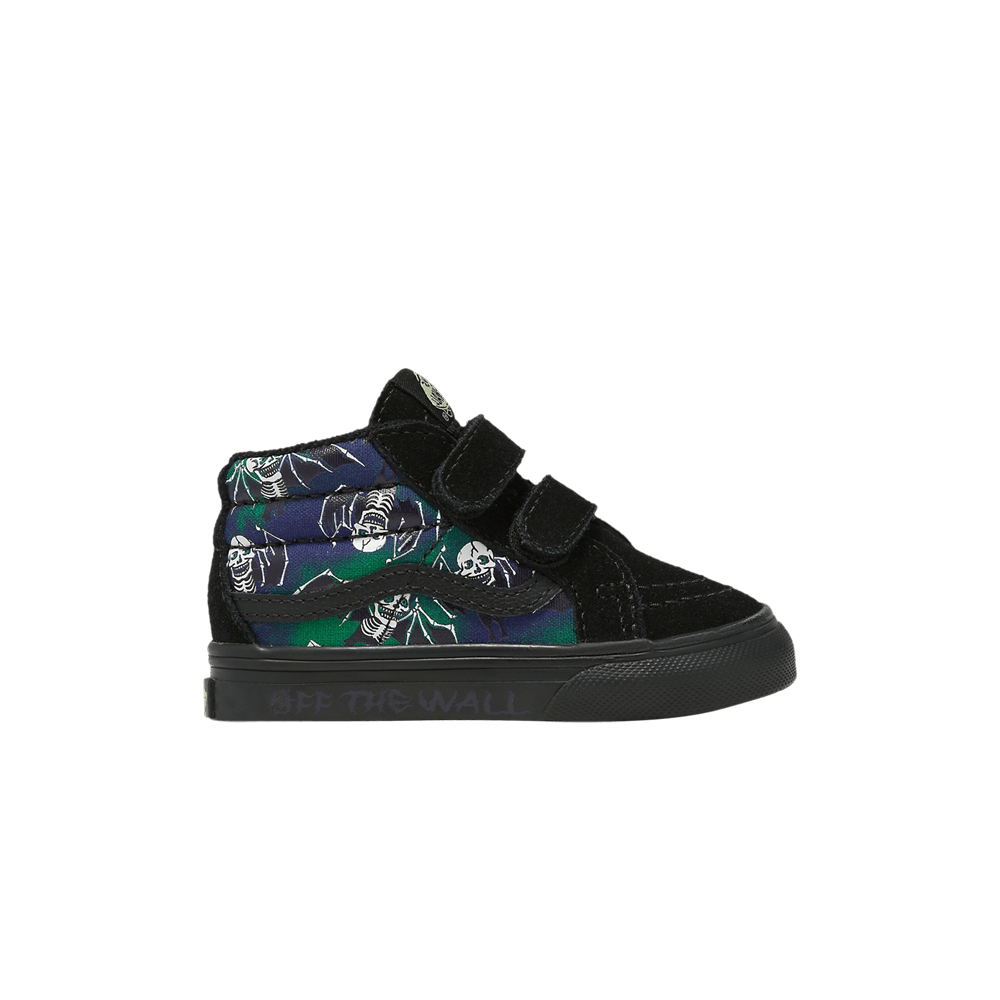 Кроссовки Vans Sk8-Mid Reissue V Toddler 'Glow-In-The-Dark Skull Print'