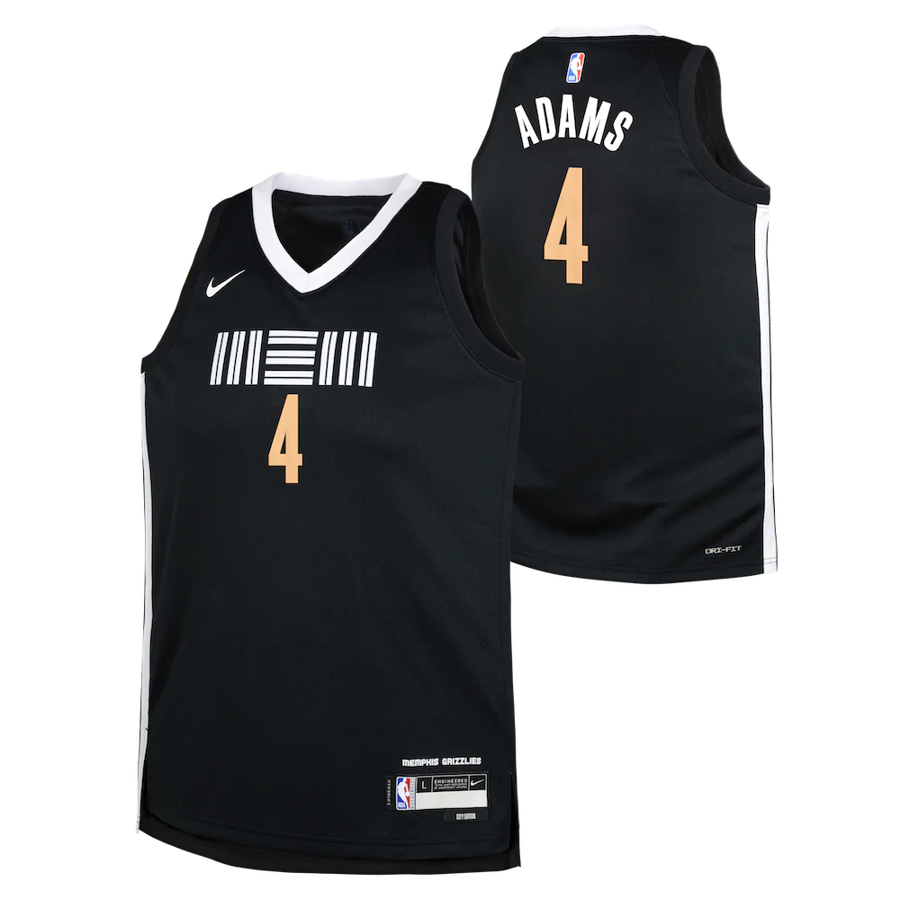 Баскетбольная джерси 2023-24 Memphis Grizzlies Steven Adams #4 Youth Swingman City Edition Black Jersey