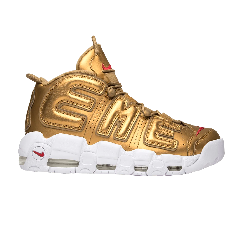 Кроссовки Supreme x Nike Air More Uptempo 'Metallic Gold'