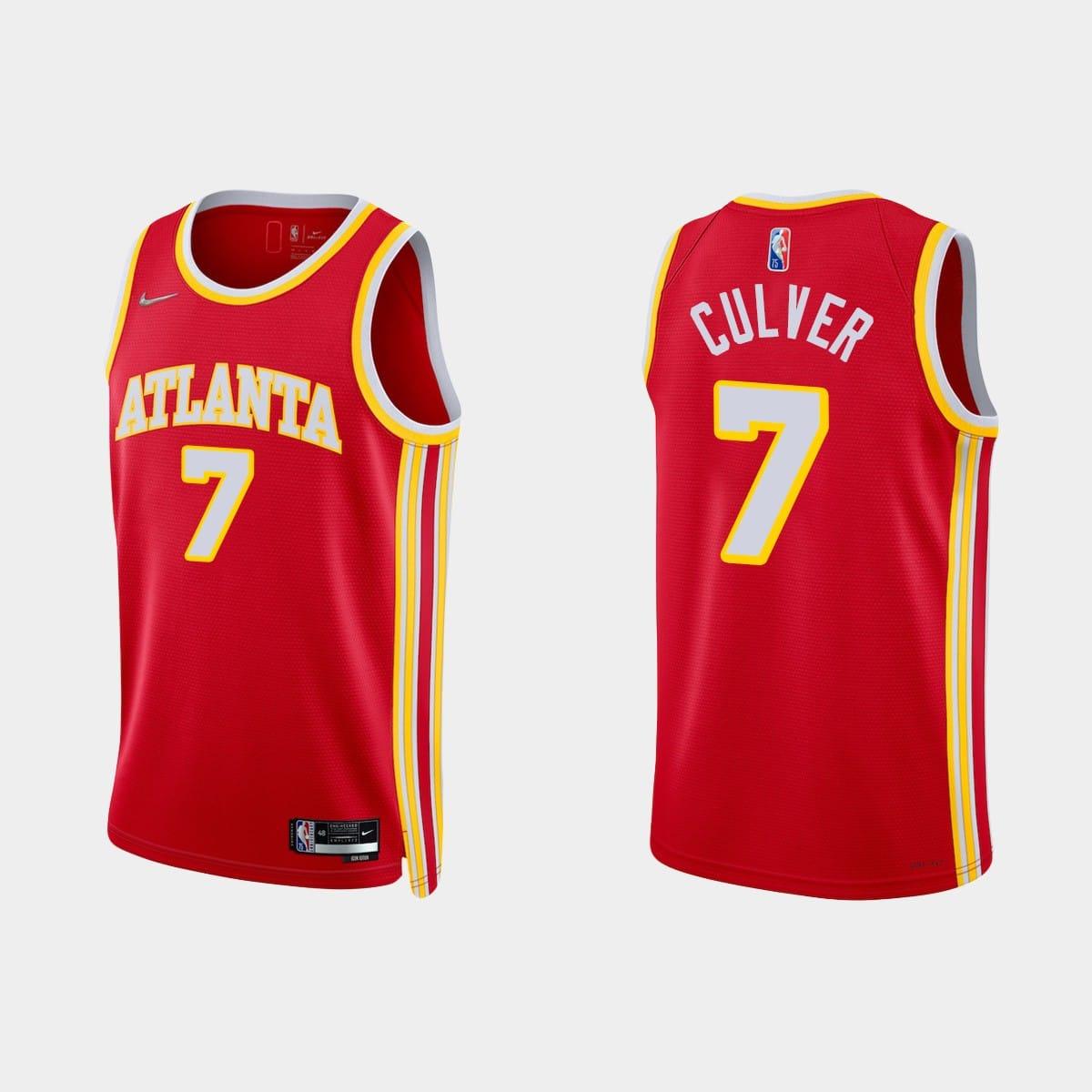 Баскетбольная джерси 75th Anniversary Atlanta Hawks #7 Jarrett Culver Icon Red Jersey