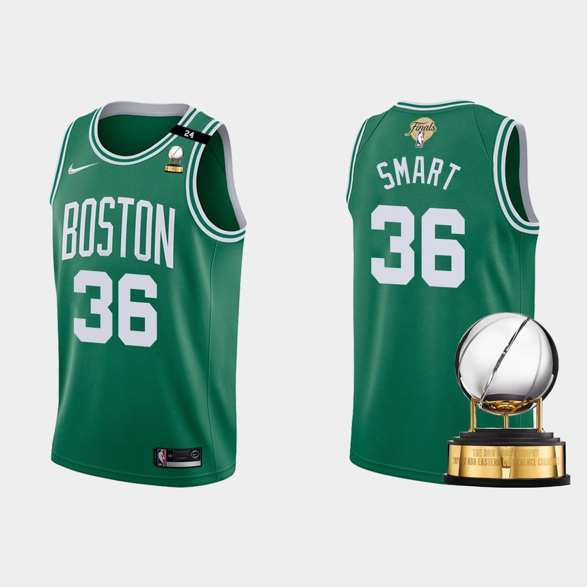 Баскетбольная джерси 2022 Eastern Conference Champions Boston Celtics #36  Marcus Smart Green Icon Jersey