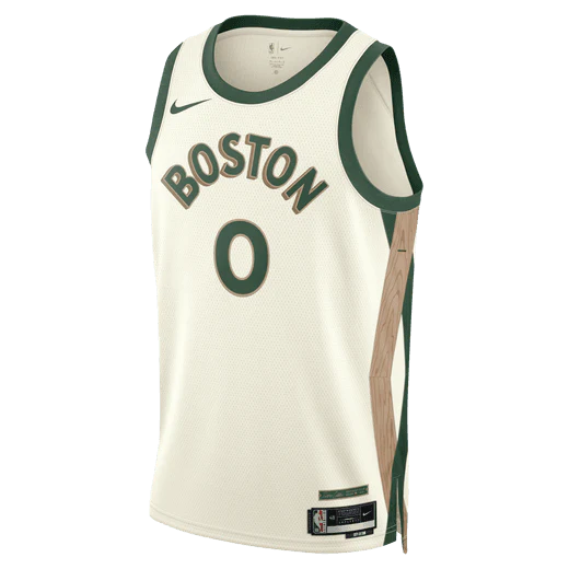 Баскетбольная джерси 2023-24 Boston Celtics Jayson Tatum #0 Youth Swingman City Edition White Jersey
