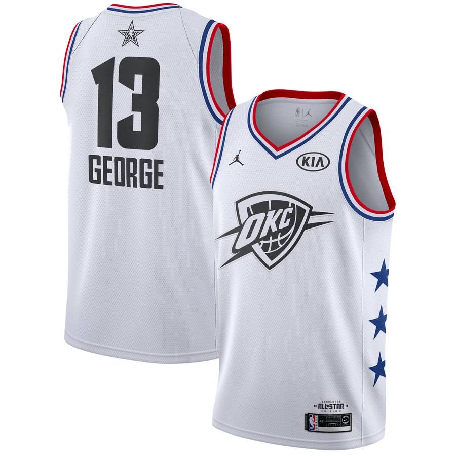 Баскетбольная джерси 2019 NBA All-Star Paul George Thunder #13 White Swingman Jersey