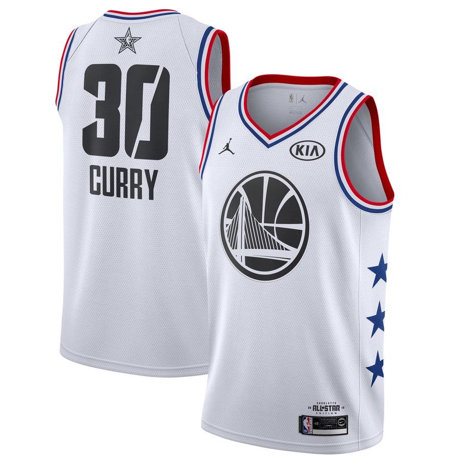 Баскетбольная джерси 2019 NBA All-Star Warriors Stephen Curry #30 White Swingman Jersey
