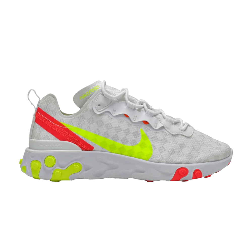 Кроссовки Nike React Element 55 'Checkered White Crimson Volt'
