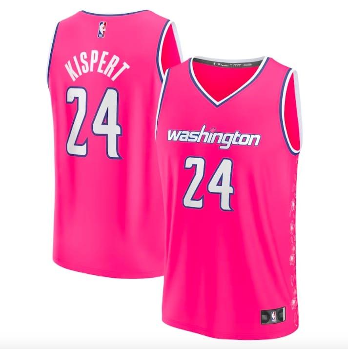 Баскетбольная джерси 2022-23 Washington Wizards #24 Corey Kispert Fastbreak City Pink Jersey