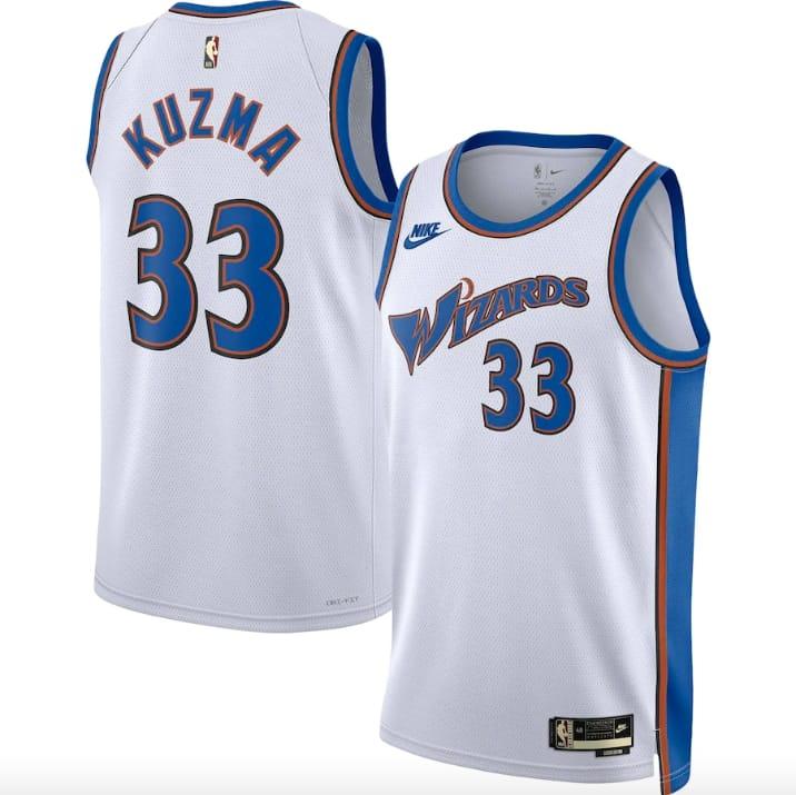 Баскетбольная джерси 2022-23 Washington Wizards #33 Kyle Kuzma Swingman Classic White Jersey