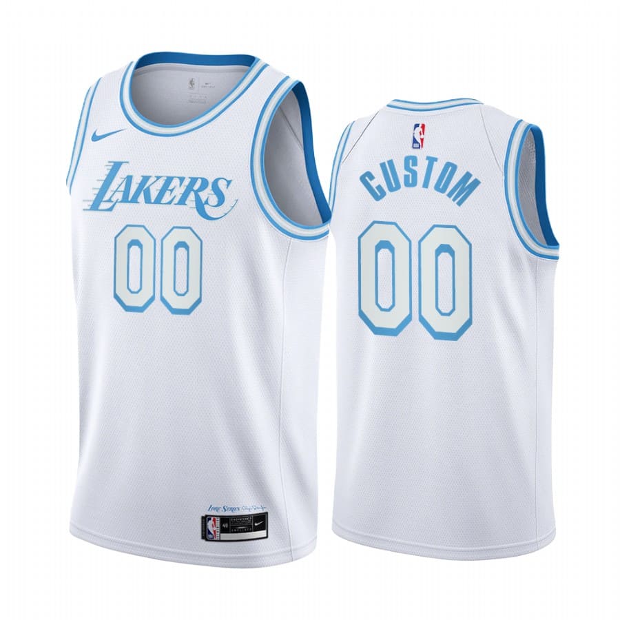 Баскетбольная джерси 2020-21 LA Lakers #00 Custom City Edition White Swingman Jersey