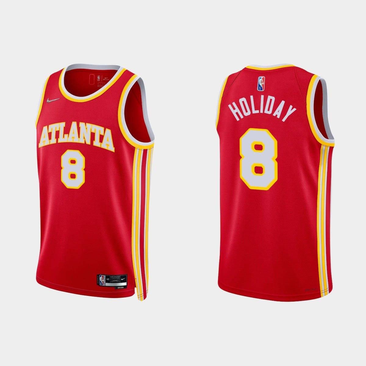 Баскетбольная джерси NBA 75th Anniversary Atlanta Hawks #8 Justin Holiday Icon Red Jersey