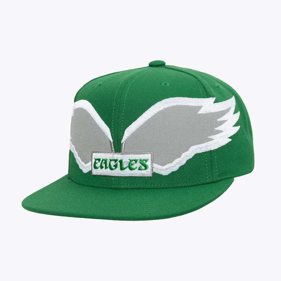 Бейсболка Mitchell & Ness Green Philadelphia Eagles Helmet Snapback Hat