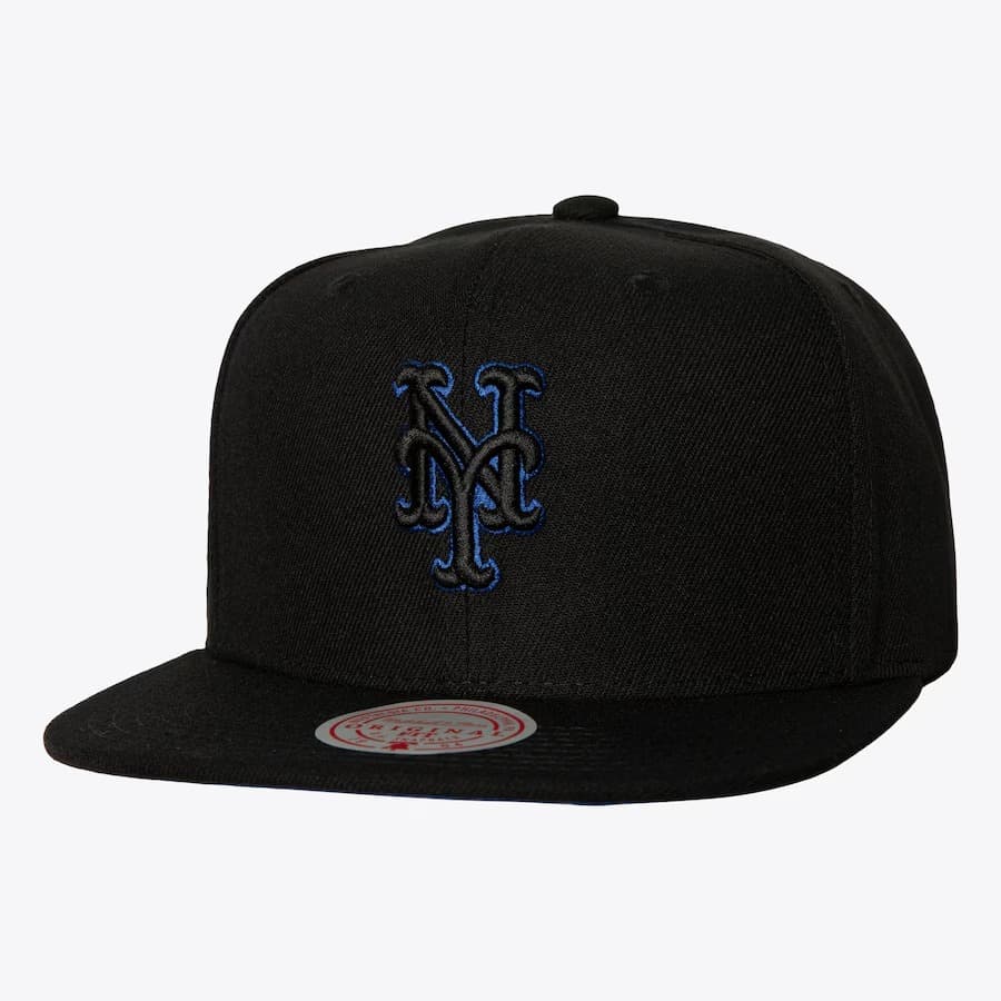 Бейсболка Mitchell & Ness Black New York Mets TC Bottoms Snapback Hat