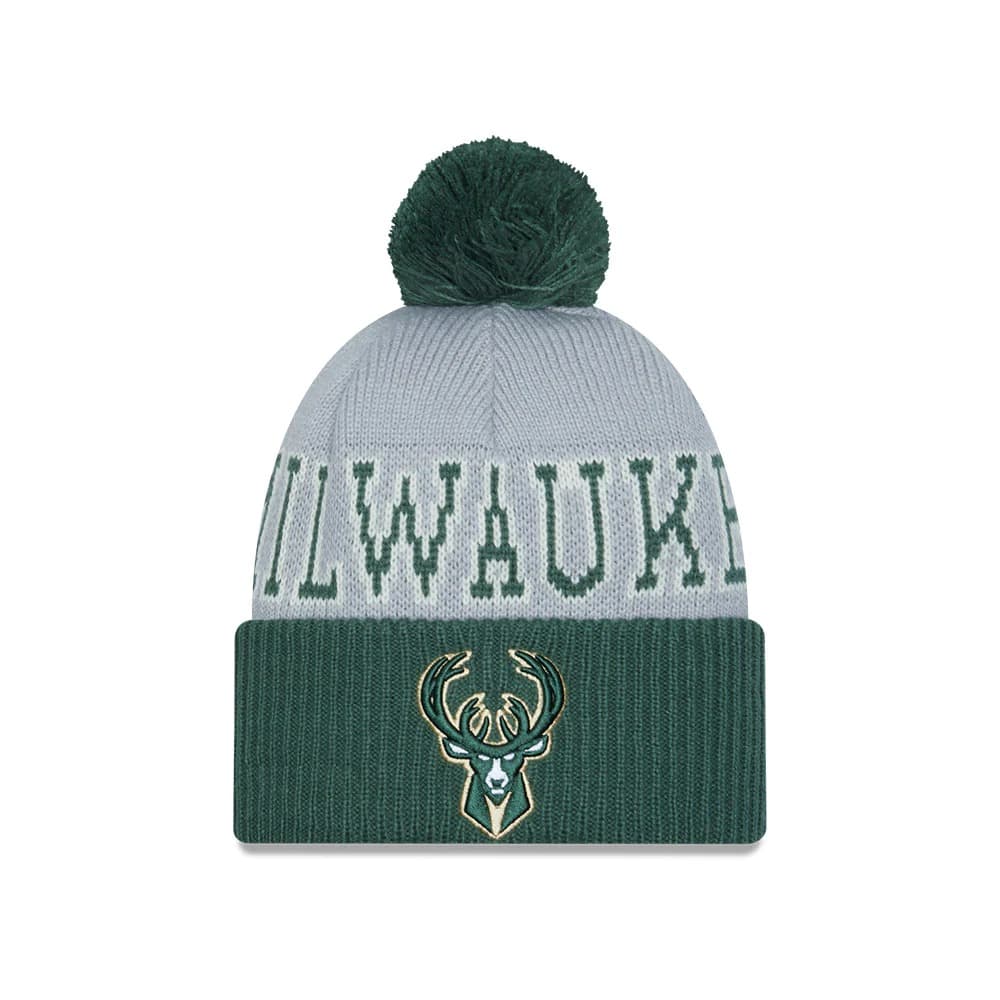 Шапка New Era Milwaukee Bucks 2024 Tip Off Pom Knit NBA Beanie