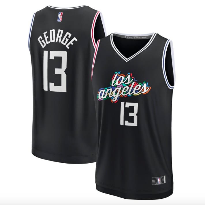 Баскетбольная джерси 2022-23 LA Clippers #13 Paul George Fastbreak City Black Jersey