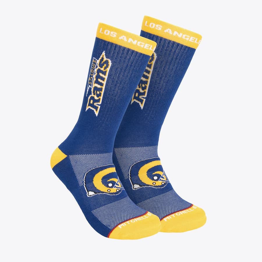 Спортивные носки Mitchell & Ness Blue Los Angeles Rams Kick Off Crew Socks