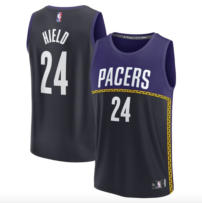 Баскетбольная джерси 2022-23 Indiana Pacers #24 Buddy Hield Fast Break City Blue Jersey