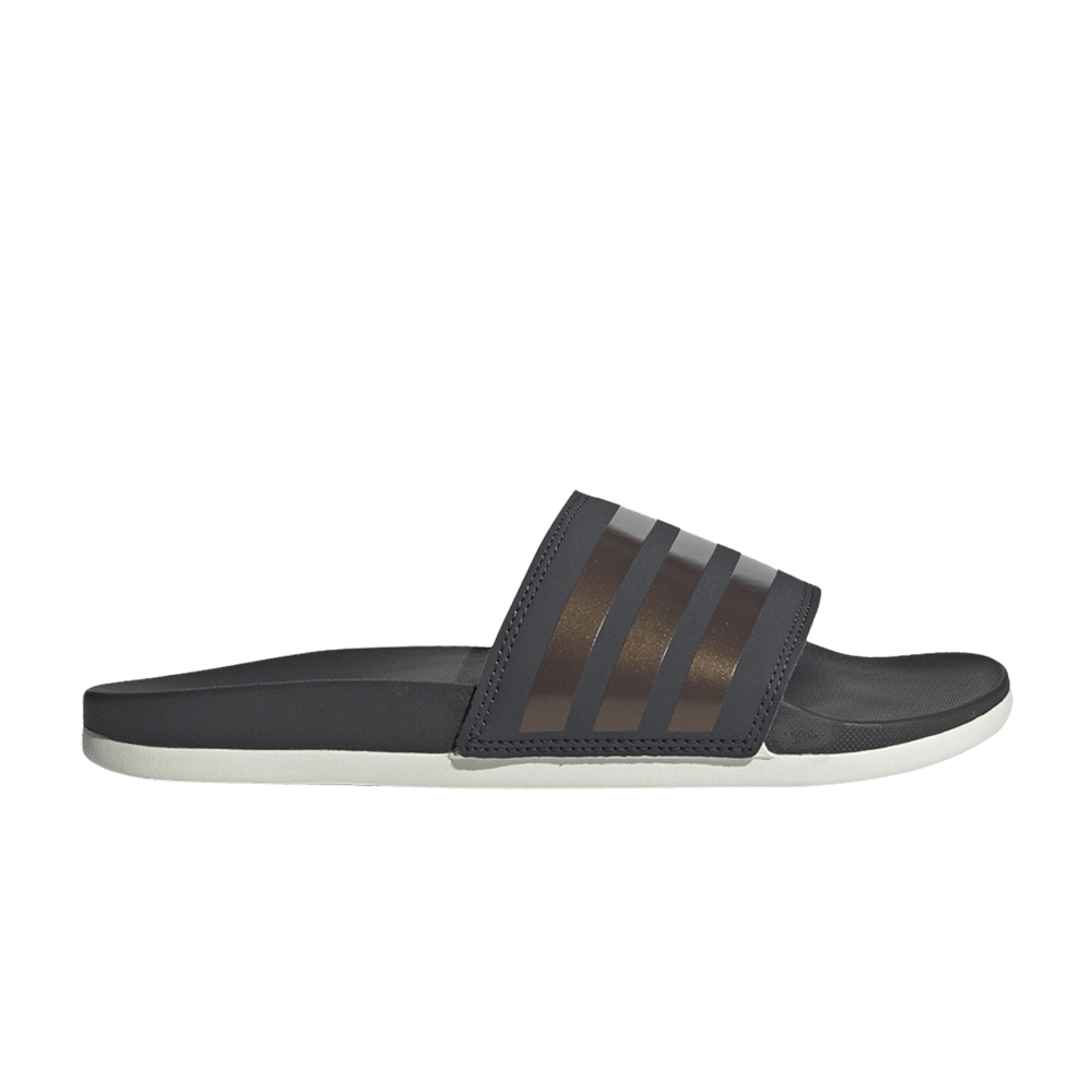Adidas Wmns Adilette Comfort Slides 'Stripes Shimmer - Copper Metallic'