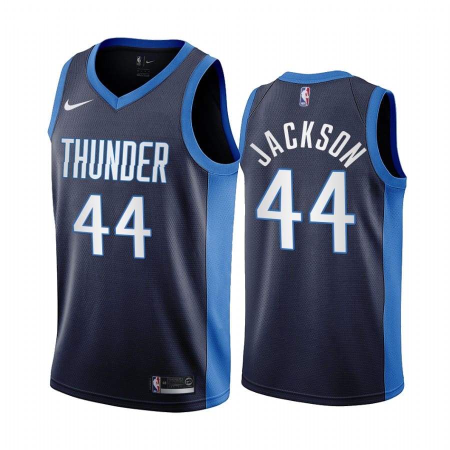 Баскетбольная джерси 2020-21 Oklahoma City Thunder #44 Justin Jackson Earned Edition Navy Swingman Jersey