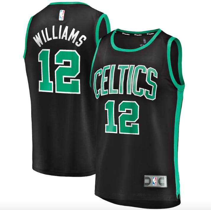 Баскетбольная джерси Boston Celtics #12 Grant Williams Fast Break Replica Player Statement Black Jersey
