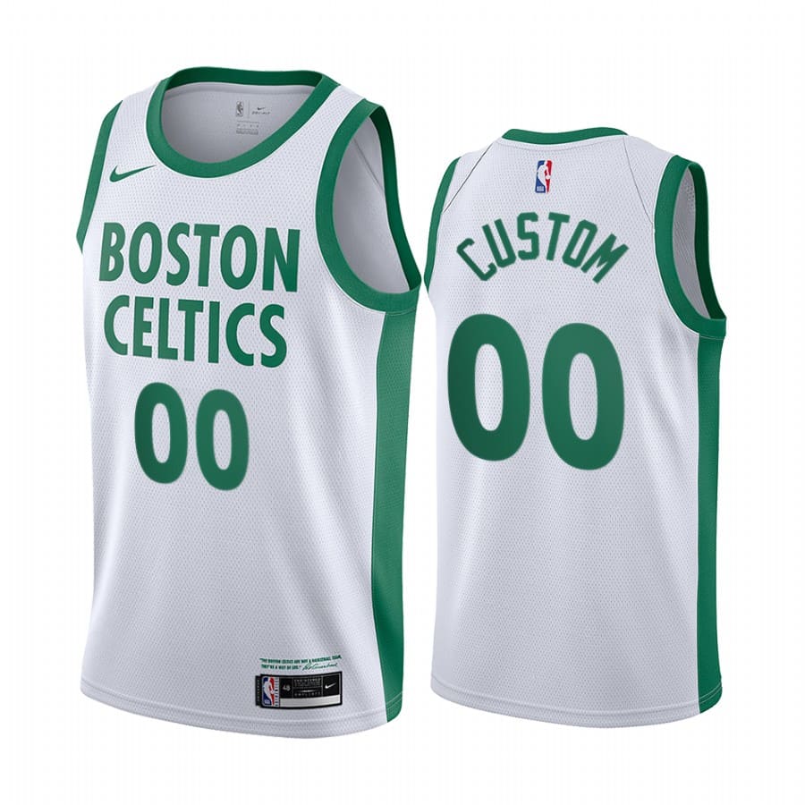 Баскетбольная джерси 2020-21 Boston Celtics #00 Custom City Edition White Swingman Jersey