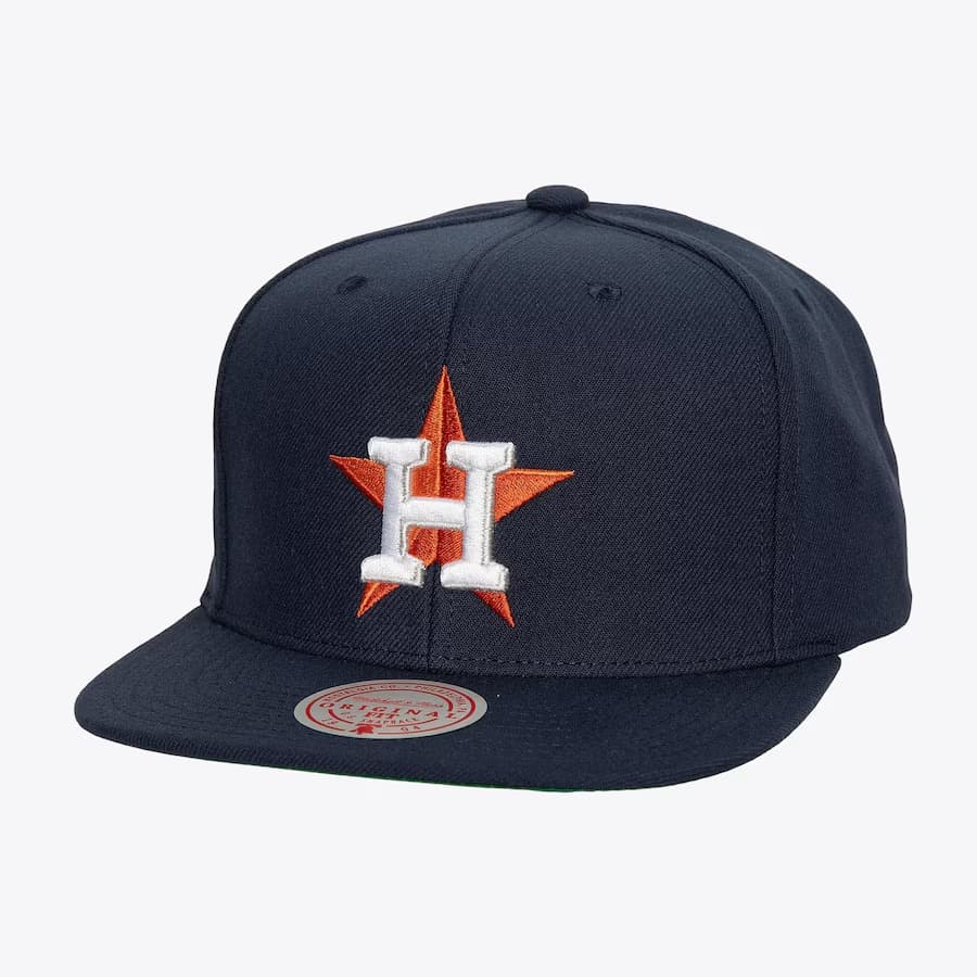Бейсболка Mitchell & Ness Navy Houston Astros League Patch Snapback Hat