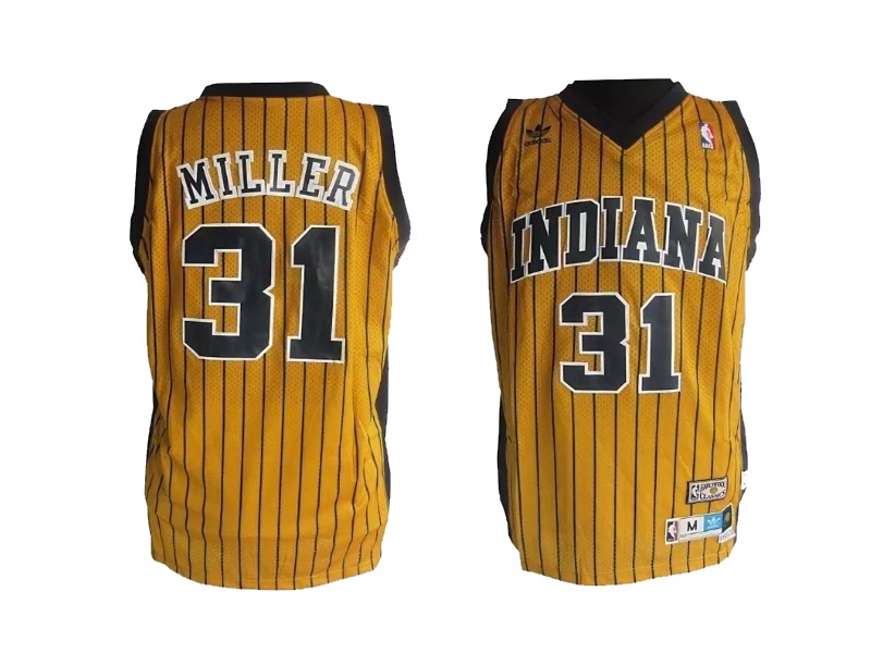 Баскетбольная джерси 1996 Indiana Pacers #31 Reggie Miller Gold Road