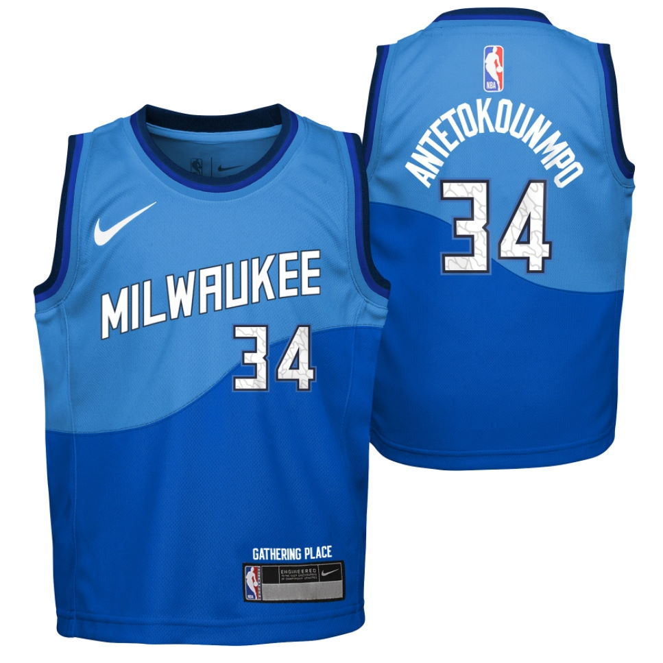 Баскетбольная джерси Nike Giannis Antetokounmpo Milwaukee Bucks City Edition Infant NBA Jersey