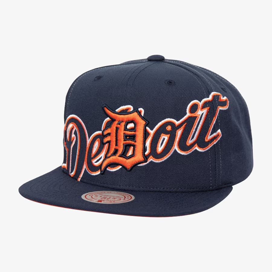Бейсболка Mitchell & Ness Navy Detroit Tigers Day 4 Snapback Hat