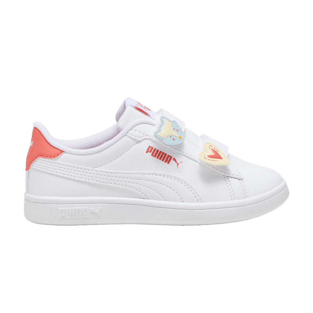 Кроссовки Puma Smash 3.0 Badges V Little Kid 'White Salmon'