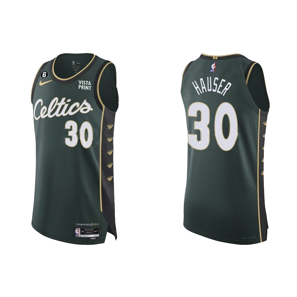 Баскетбольная джерси 2022-23 Boston Celtics #30 Sam Hauser Authentic Green City Jersey