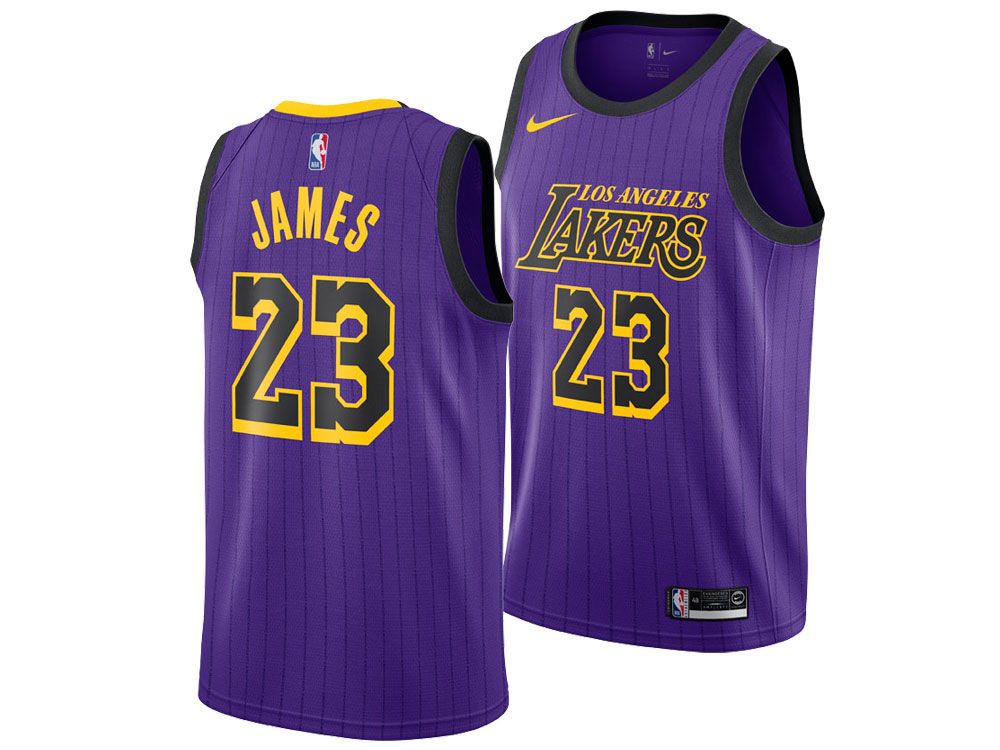 Баскетбольная джерси 2018-19 Lakers LeBron James Purple City Edition