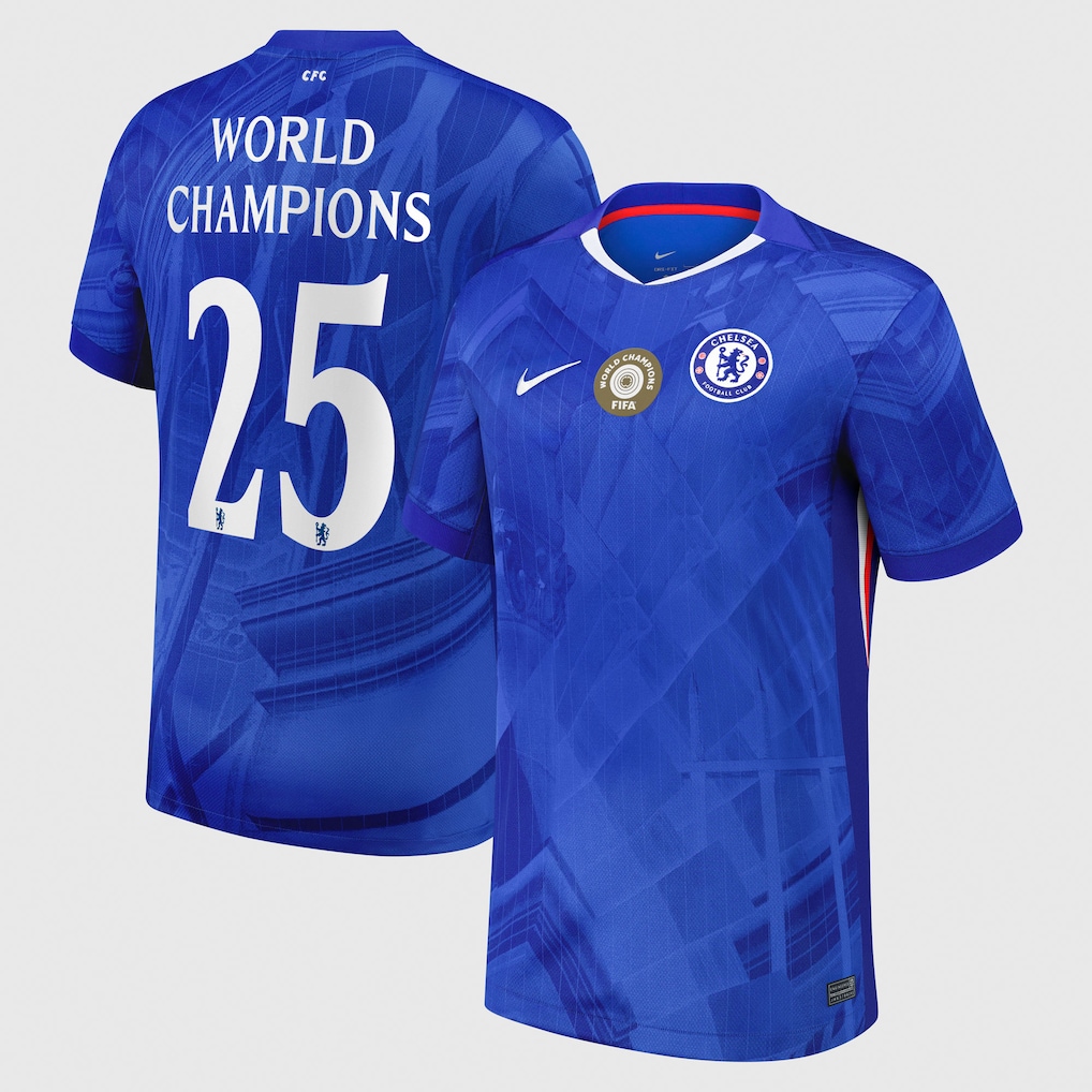 Футбольное джерси Chelsea Cup Nike Home Stadium Shirt 2025-26 with World Champions