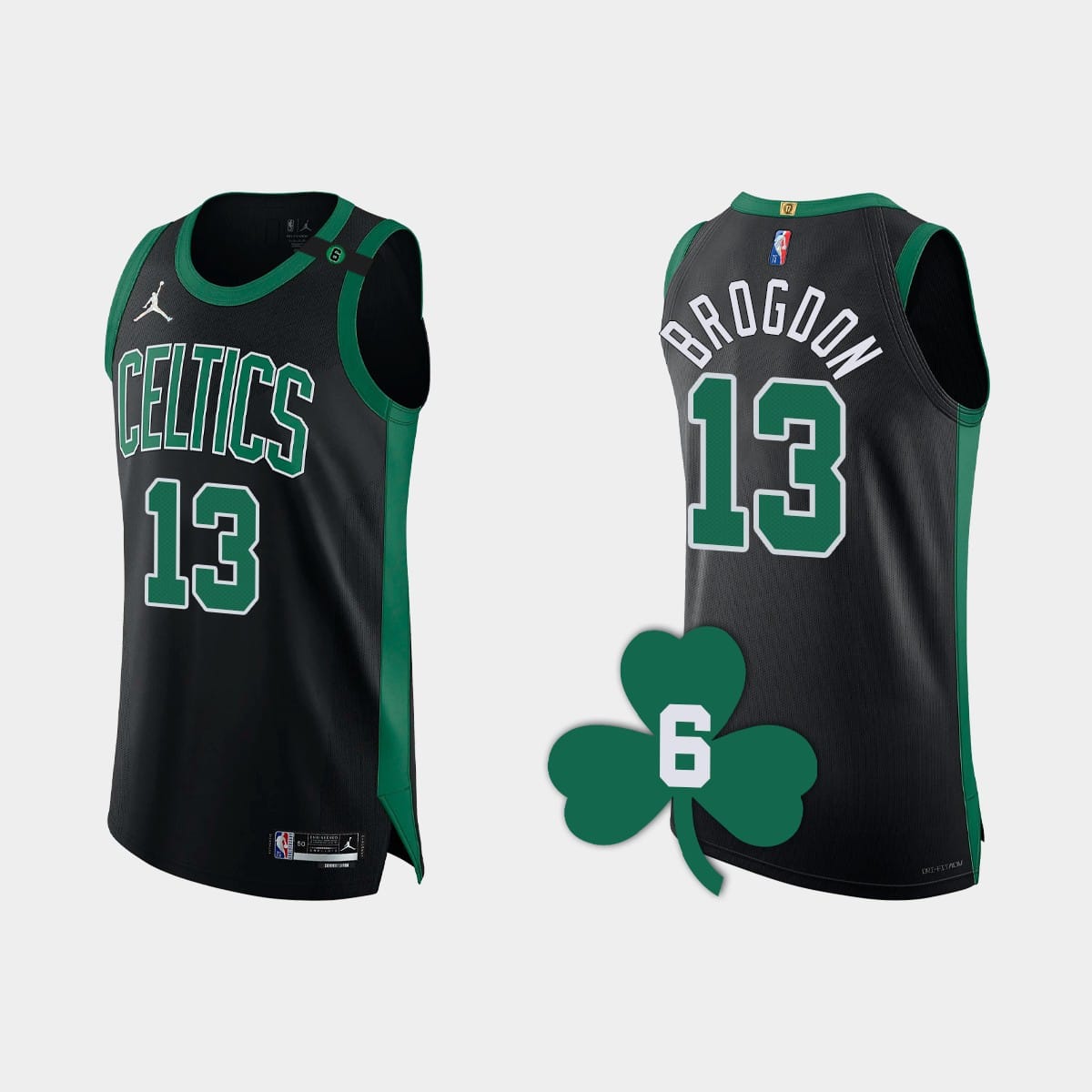 Баскетбольная джерси 2022-23 Boston Celtics #13 Malcolm Brogdon Black Authentic Retired Number Jersey
