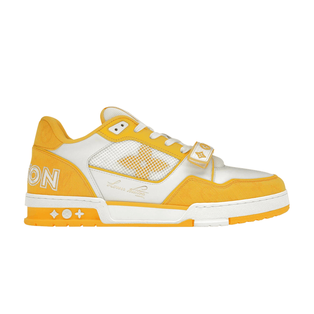 Кроссовки Louis Vuitton Trainer Low 'Velcro Strap - Yellow Monogram Denim'