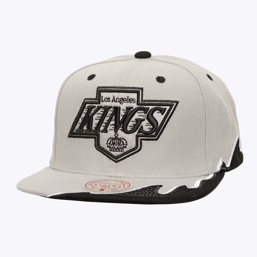 Бейсболка Mitchell & Ness Gray Los Angeles Kings Vintage Hockey Rising Tide OG Snapback Hat