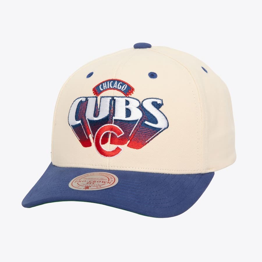Бейсболка Mitchell & Ness Cream Chicago Cubs Horizon Pro Crown Snapback Hat