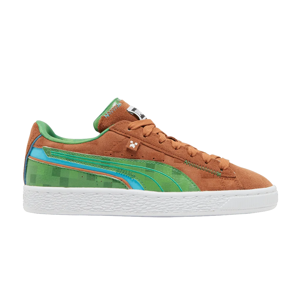 Кроссовки Minecraft x Puma Suede Jr 'Grass Block'