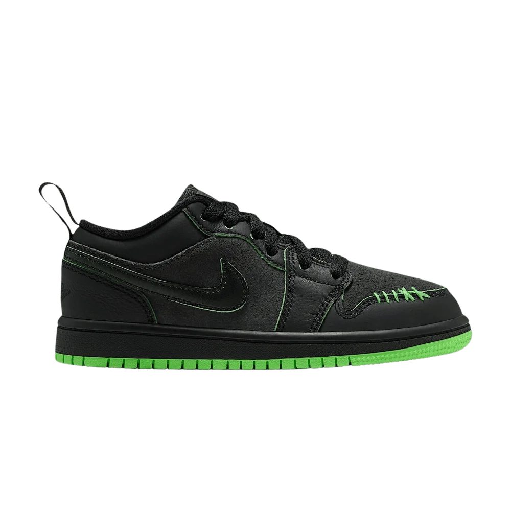 Кроссовки Air Jordan 1 Low SE PS 'Black Scream Green'