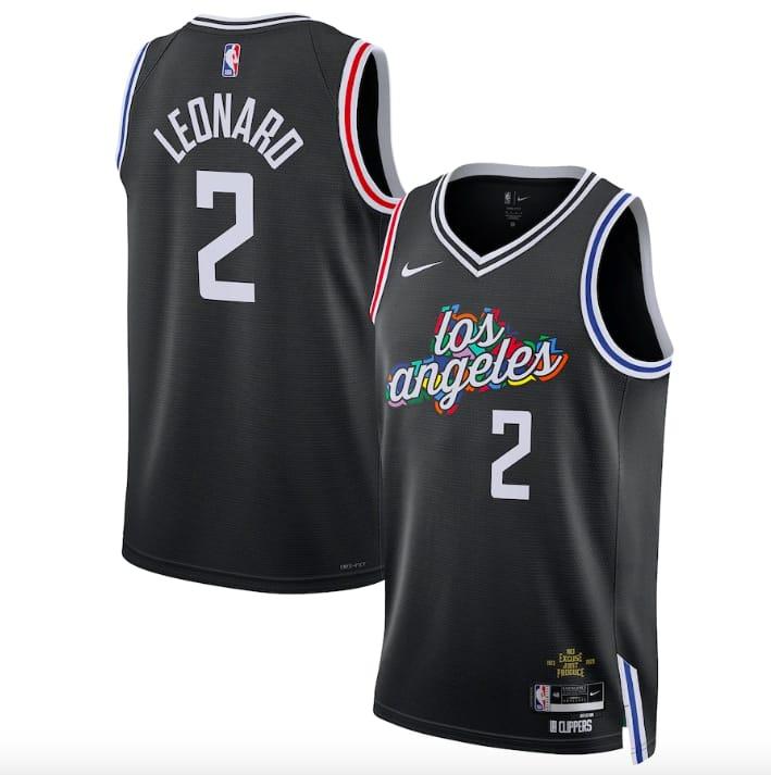 Баскетбольная джерси 2022-23 LA Clippers #2 Kawhi Leonard Swingman City Black Jersey