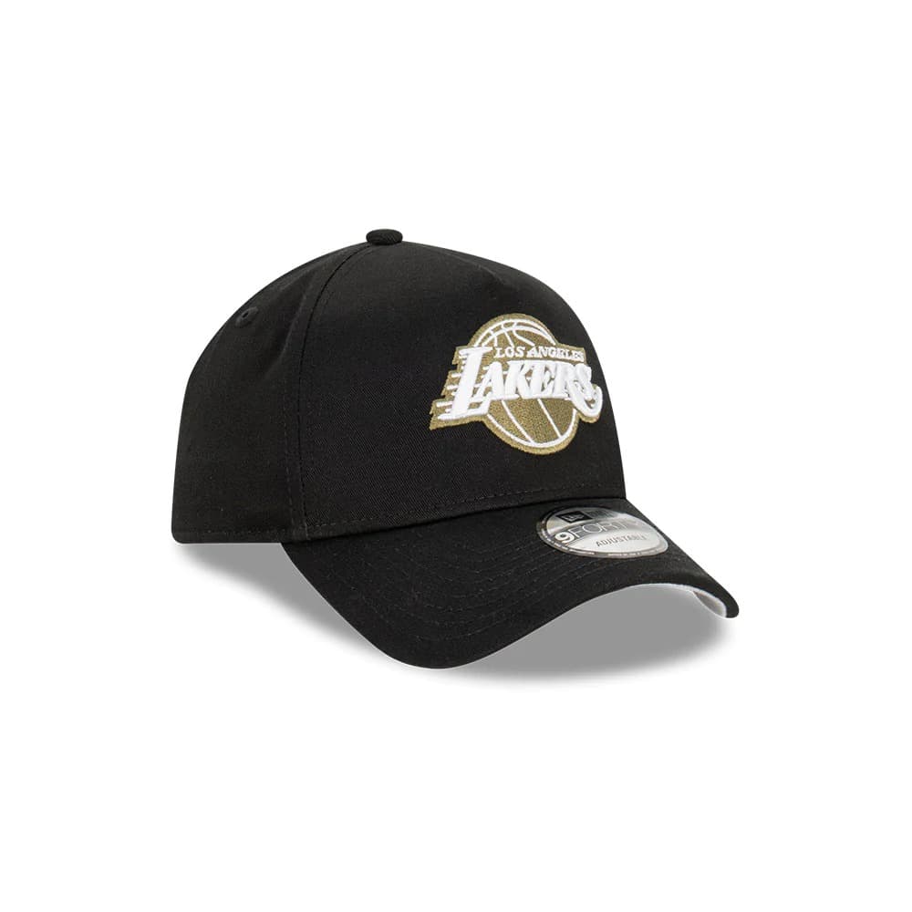 Бейсболка New Era Los Angeles Lakers 9FORTY Black Olive A-Frame NBA Snapback Hat