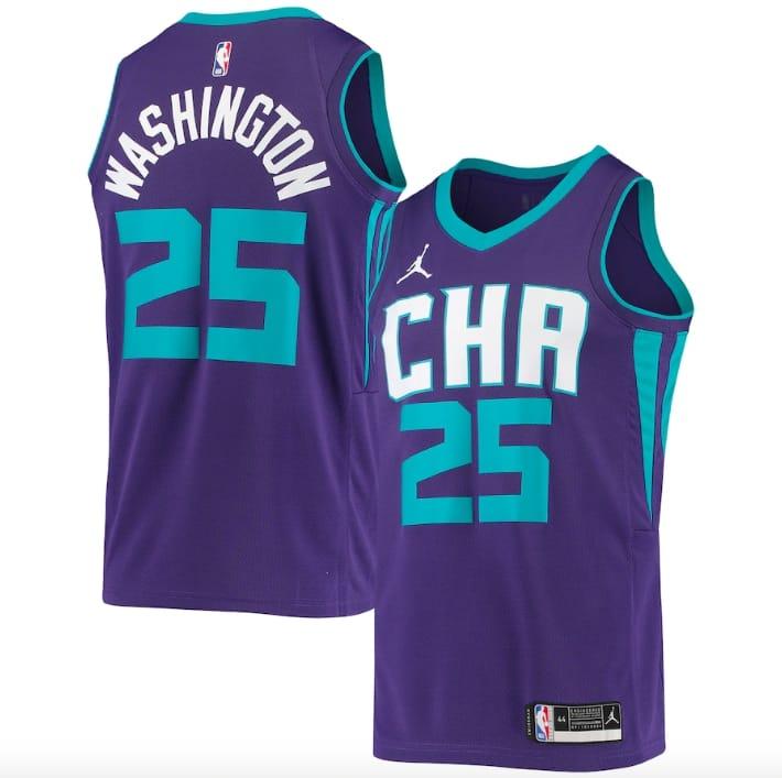Баскетбольная джерси 2020-21 Charlotte Hornets #25 PJ Washington Jr. Statement Purple Jersey