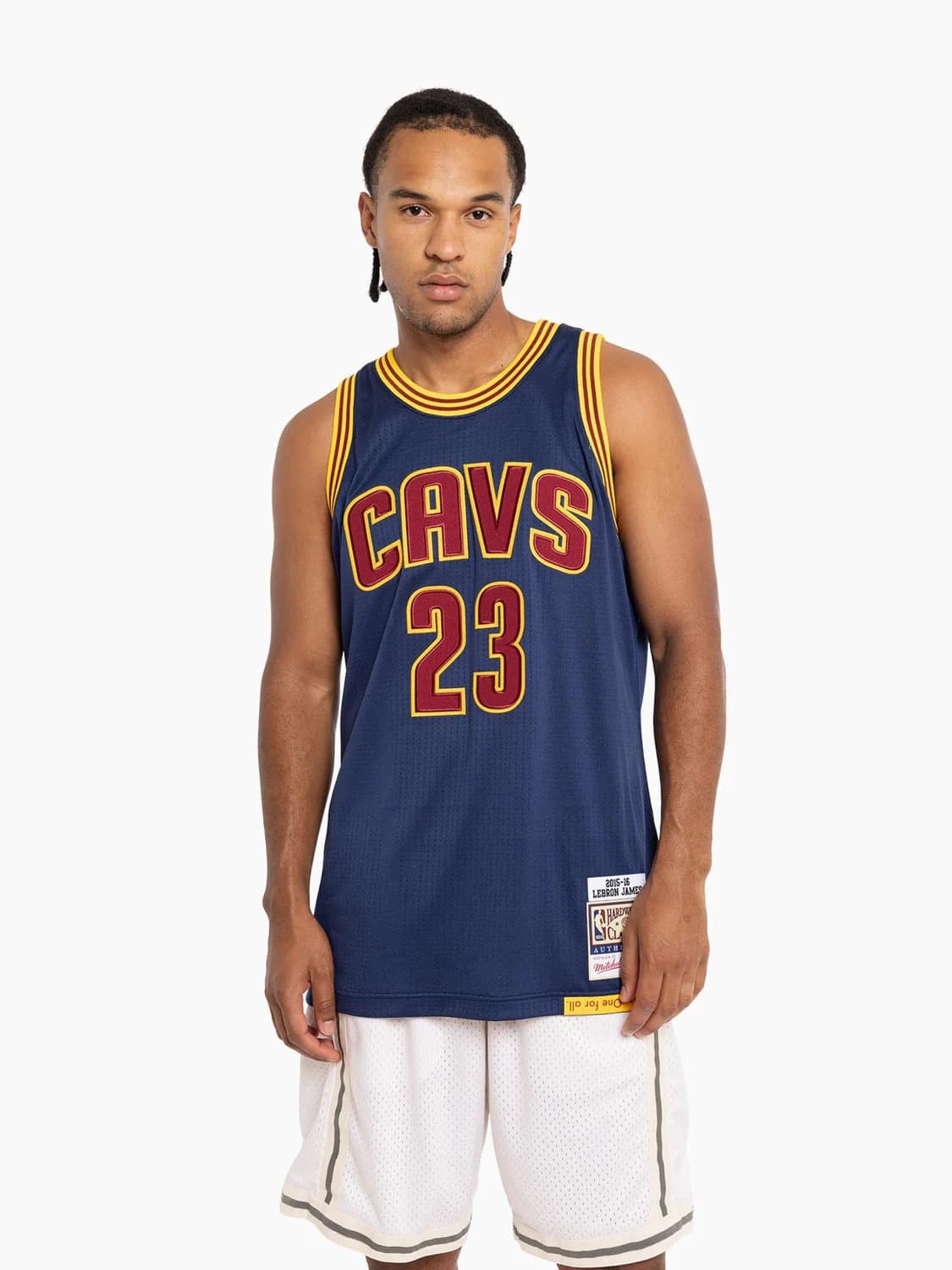 Баскетбольная джерси 2015-16 Cleveland Cavaliers LeBron James #23 Hardwood Classics Throwback NBA Authentic Navy Jersey