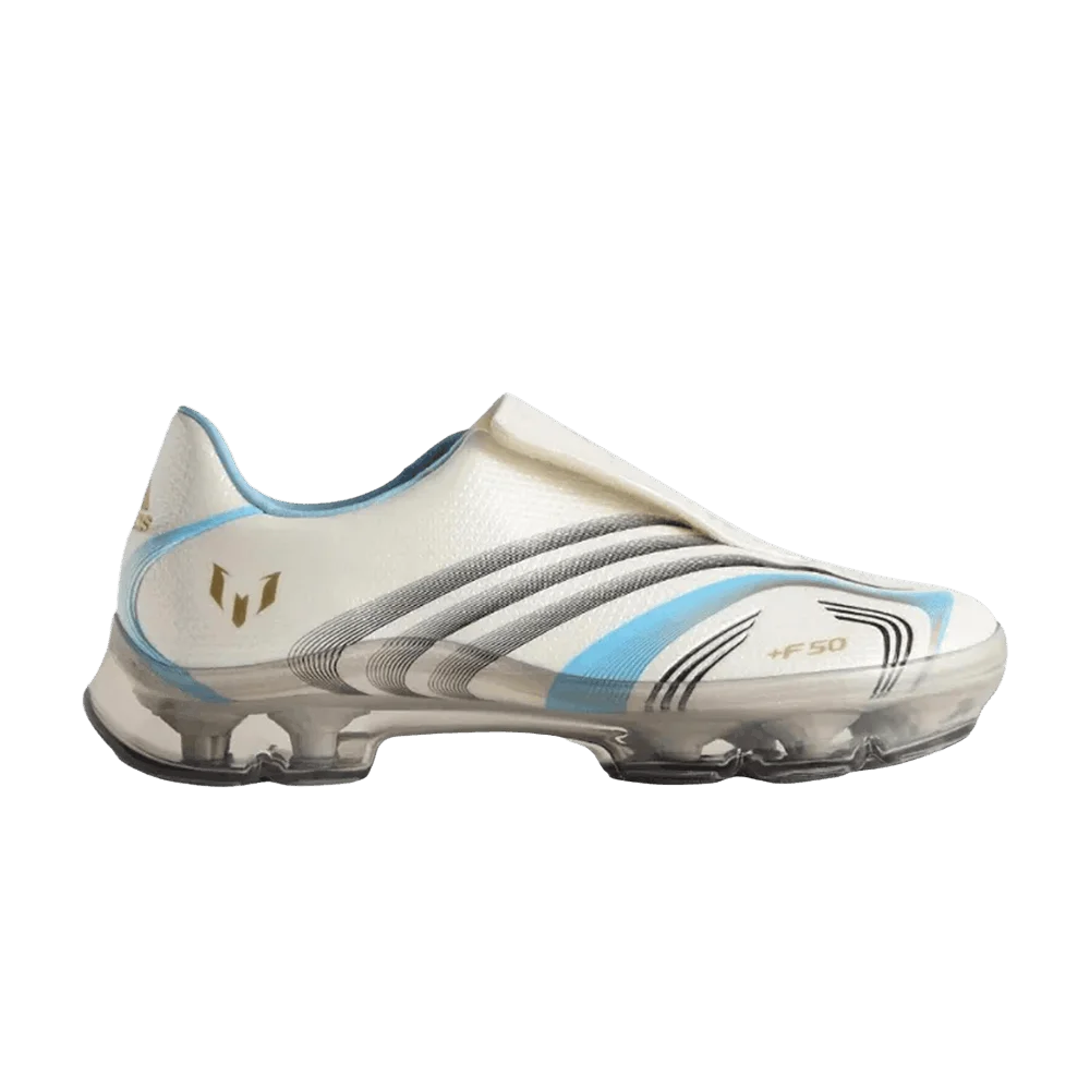 Кроссовки Kith x Messi x adidas Wmns F50 Inframe 'Off White Clear Blue Gold'