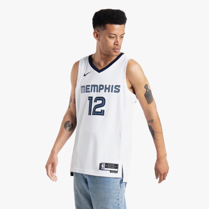 Баскетбольная джерси 2023-24 Memphis Grizzlies Ja Morant #12 Swingman Association Edition White Jersey