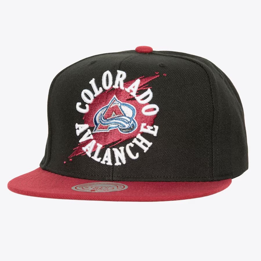 Бейсболка Mitchell & Ness Black Colorado Avalanche Circle Splash Snapback Hat