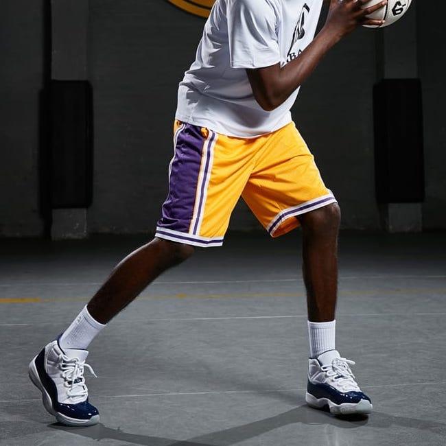 Баскетбольные шорты Ehot Lakers Stripe Yellow Shorts